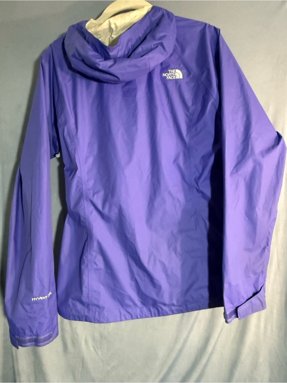 The North Face Purple Hooded Shell Hyvent underarm vent Jacket - Picture 3 of 8